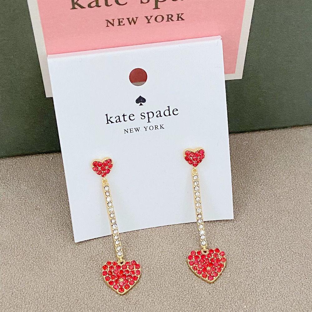 kate spade Pave Diamond Heart Earrings